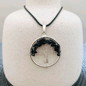 Black Obsidian Tree of Life Pendant